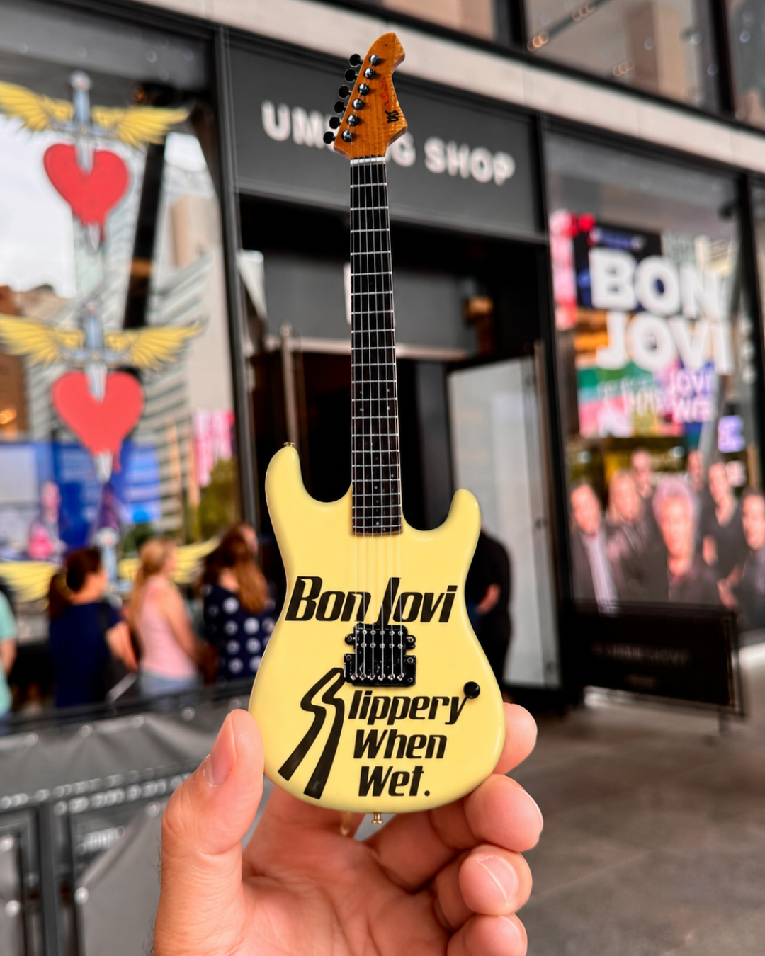 Bon Jovi Slippery When Wet Collectible Miniature Guitar
