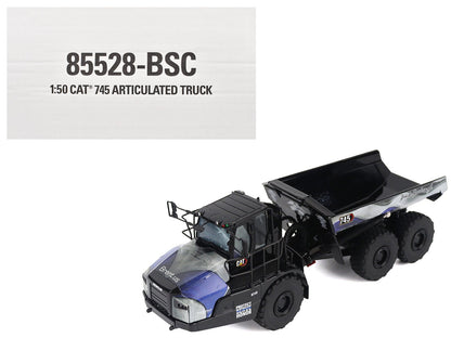CAT Caterpillar 745 Articulated Dump Truck "Brent Scarbrough & Co. - Back the Blue" Black with Graphics "High Line" Series 1/50 Diecast Model by Diecast Masters  free shipping USA
