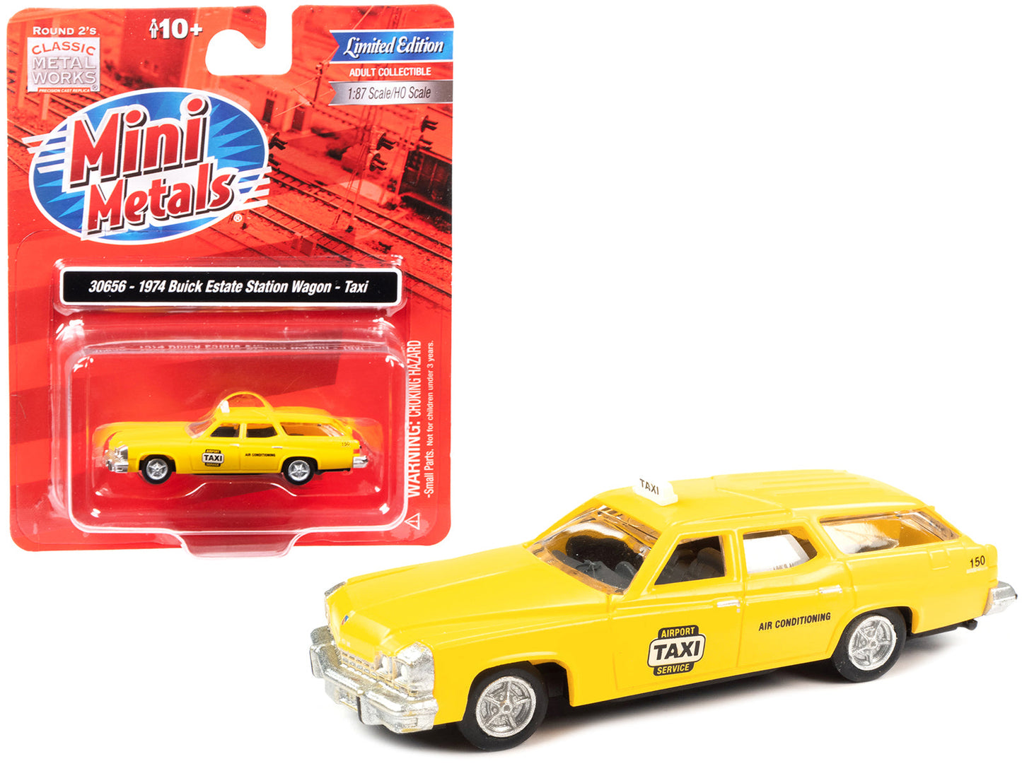 1974 Buick Estate Station Wagon Taxi Yellow 1/87 (HO) Scale Model by Classic Metal Works  free shipping USA