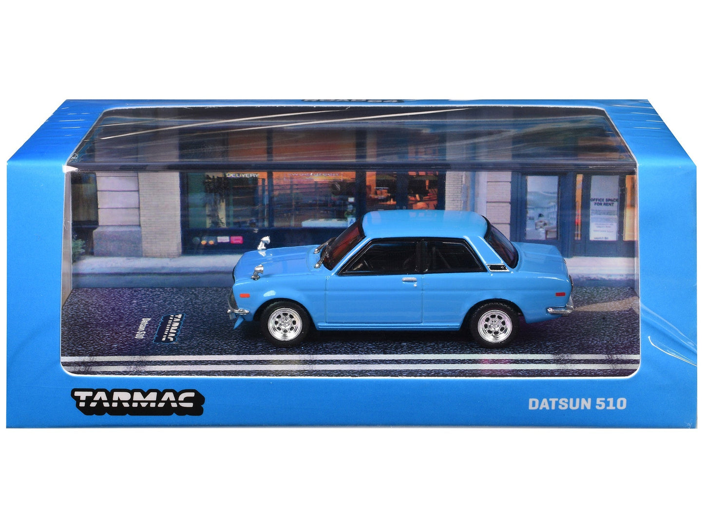 Datsun 510 Light Blue "Road64" Series 1/64 Diecast Model Car by Tarmac Works  free shipping USA