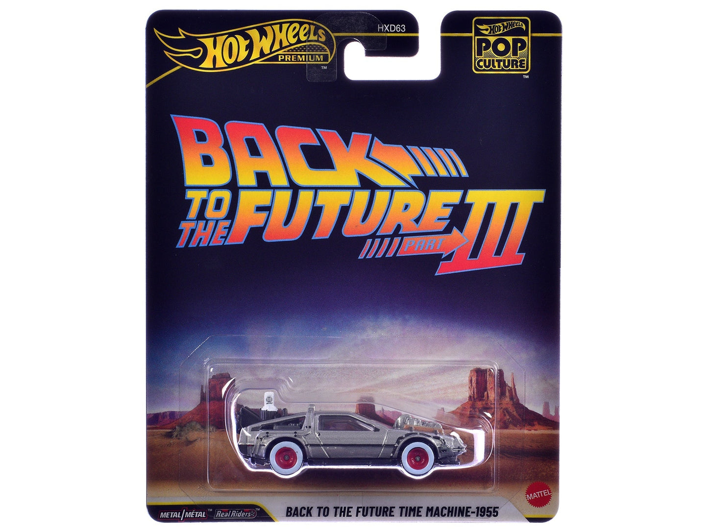 DMC DeLorean Time Machine Brushed Metal "Back to the Future Part III" (1990) Movie "Pop Culture" Series Diecast Model Car by Hot Wheels  free shipping USA
