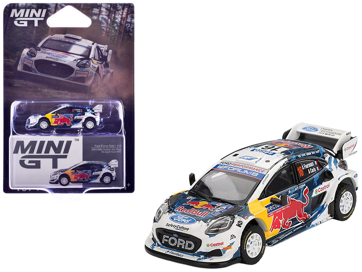 Ford Puma Rally1 #16 Adrien Fourmaux - Alexandre Coria "M-Sport Ford WRT" 3rd Place "Rally Finland" (2024) Limited Edition 1/64 Diecast Model Car by Mini GT  free shipping USA