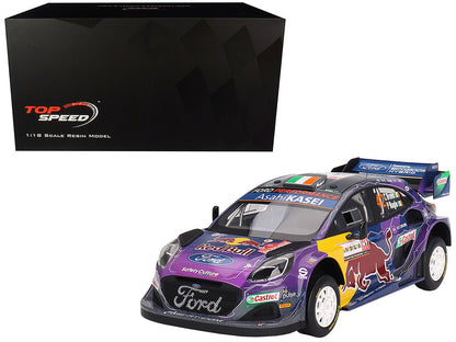 Ford Puma Rally1 #42 Craig Breen - Paul Nagle "M-Sport Ford WRT" 2nd Place "Rally Italia Sardegna" (2022) 1/18 Model Car by Top Speed  free shipping USA