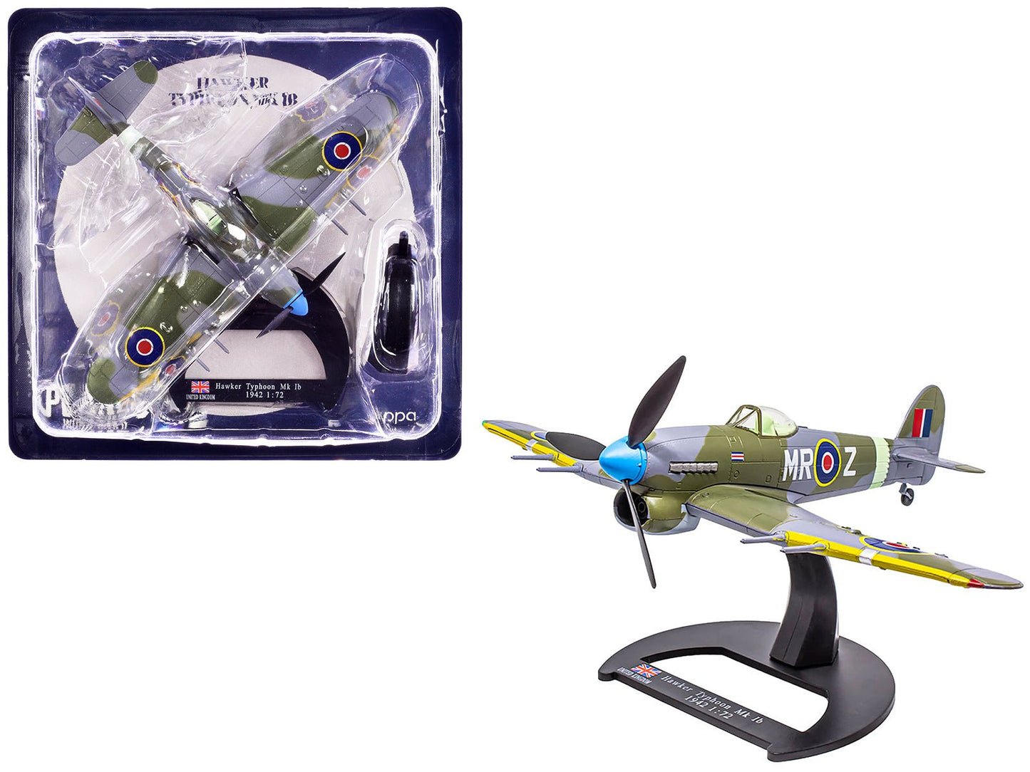 Hawker Typhoon Mk IB Fighter-Bomber Aircraft "No. 245 (Northern Rhodesian) Squadron" Royal Air Force (1942) "Planes of World War II" Series 1/72 Diecast Model Airplane by Luppa  free shipping USA
