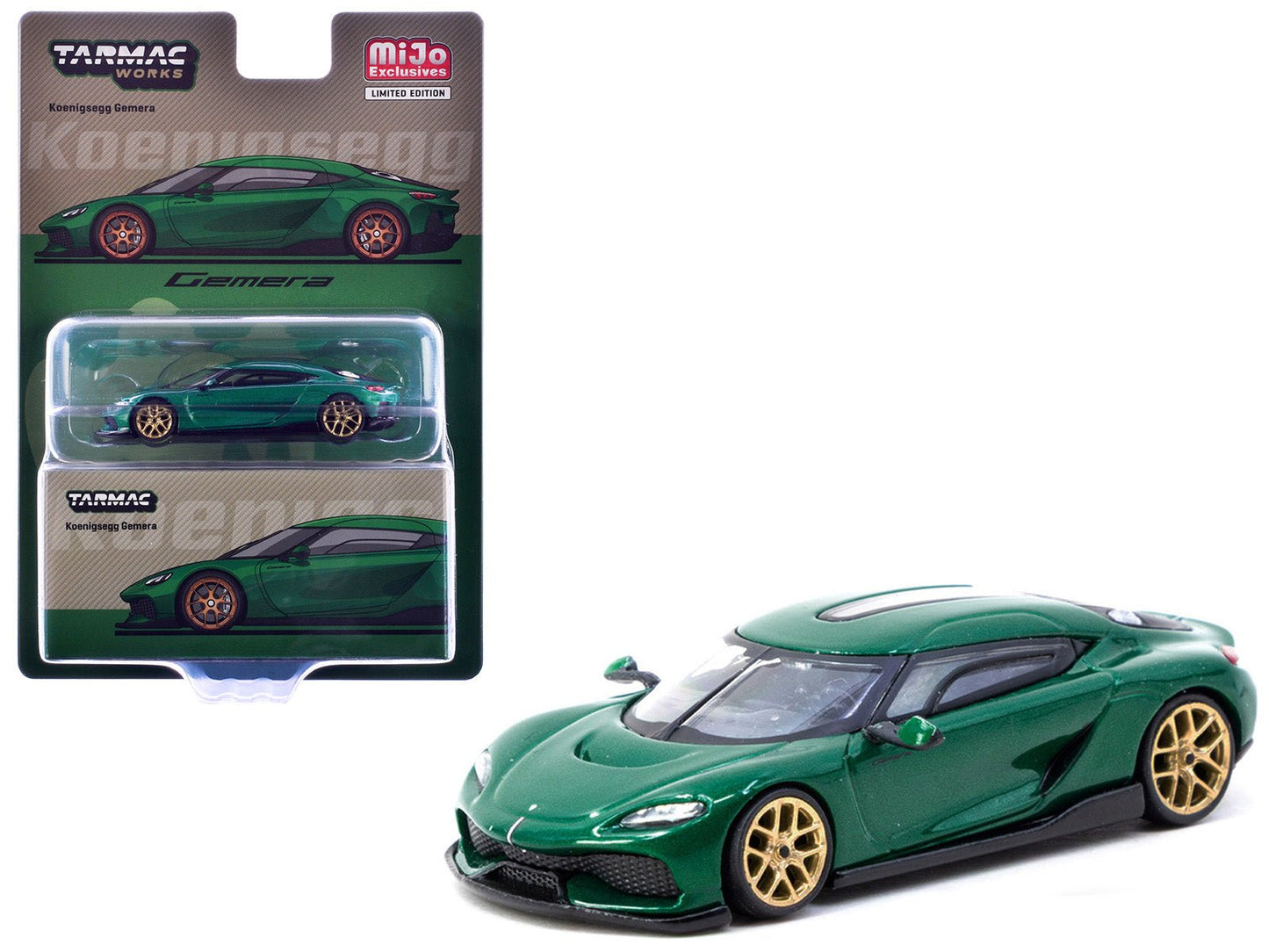 Koenigsegg Gemera Green Metallic "Global64" Series 1/64 Diecast Model by Tarmac Works  free shipping USA