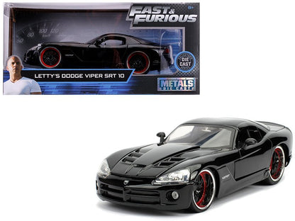 Letty's Dodge Viper SRT 10 Black "Fast & Furious" Movie 1/24 Diecast Model Car by Jada  free shipping USA