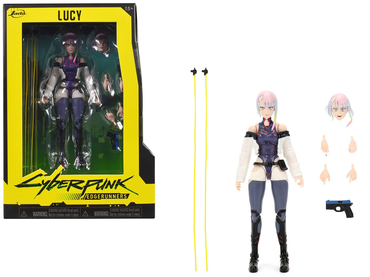 Lucy 6" Moveable Figure with Accessories and Alternate Head and Hands "Cyberpunk: Edgerunners" (2022) TV Series Model by Jada  free shipping USA