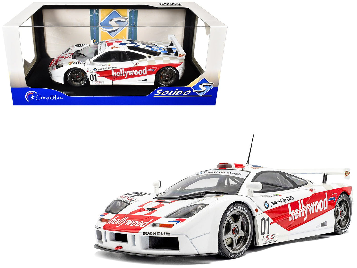 McLaren F1 GTR Short Tail #01 Nelson Piquet - Johnny Cecotto Winner "2 Hours of Brasilia" (1996) "Competition" Series 1/18 Diecast Model Car by Solido  free shipping USA