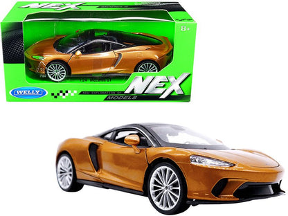 McLaren GT Gold Metallic with Black Top "NEX Models" 1/24 Diecast Model Car by Welly  free shipping USA