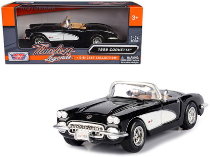 1959 Chevrolet Corvette Black 1/24 Diecast Model Car by Motormax  free shipping USA