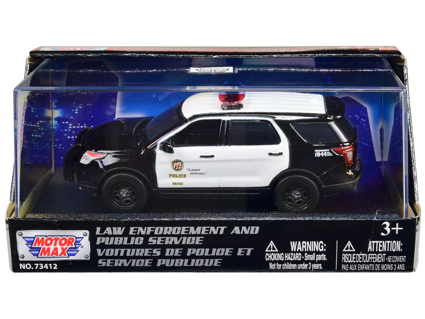 2015 Ford Police Interceptor Utility Black and White "LAPD (Los Angeles Police Department)" 1/43 Diecast Model Car by Motormax  free shipping USA