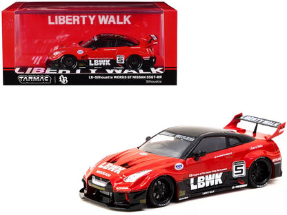 Nissan 35GT-RR LB-Silhouette WORKS GT RHD (Right Hand Drive) #5 "Liberty Walk" Red and Black "Hobby43" Series 1/43 Diecast Model Car by Tarmac Works  free shipping USA