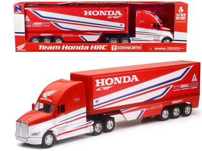 Kenworth Semi-Truck Red and White "Team Honda HRC" 1/32 Diecast Model by New Ray  free shipping USA