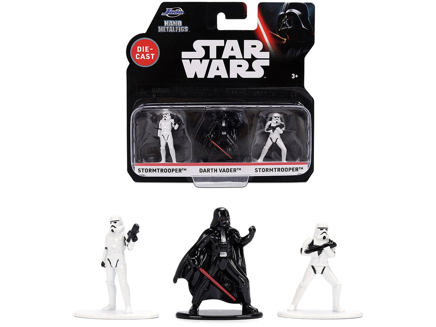 Set of 3 Diecast Figures "Star Wars" Movie Franchise "Nano Metalfigs" Series Diecast Models by Jada  free shipping USA