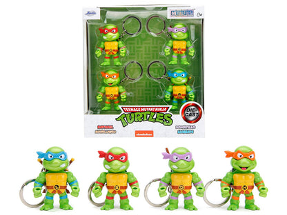 Set of 4 Diecast Figure Key Chains "Teenage Mutant Ninja Turtles" TV Series "Metalfigs" Series Diecast Models by Jada  free shipping USA