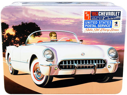 Skill 2 Model Kit 1953 Chevrolet Corvette "USPS" (United States Postal Service) Themed Collectible Tin 1/25 Scale Model by AMT  free shipping USA