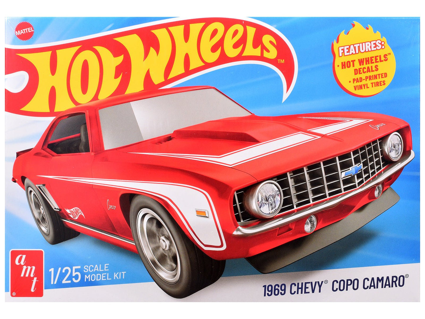 Skill 2 Model Kit 1969 Chevrolet COPO Camaro "Hot Wheels" 1/25 Scale Model by AMT  free shipping USA