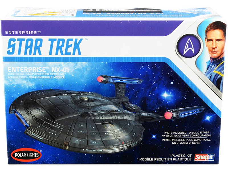 Skill 2 Snap Model Kit Enterprise NX-01 Starship "Star Trek: Enterprise" (2001-2005) TV Series 1/1000 Scale Model by Polar Lights  free shipping USA