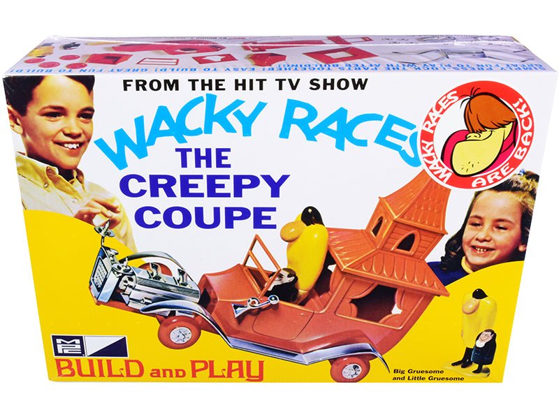 Skill 2 Snap Model Kit The Creepy Coupe with Big Gruesome and Little Gruesome Figurines "Wacky Races" (1968) TV Series 1/25 Scale Model by MPC  free shipping USA