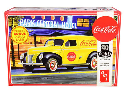 Skill 3 Model Kit 1940 Ford Sedan Delivery Van "Coca-Cola" with Display Base 1/25 Scale Model by AMT  free shipping USA