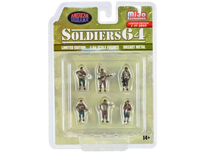 "Soldiers 64" 6 piece Diecast Set Military Figures Limited Edition to 4800 pieces Worldwide for 1/64 Scale Models by American Diorama  free shipping USA