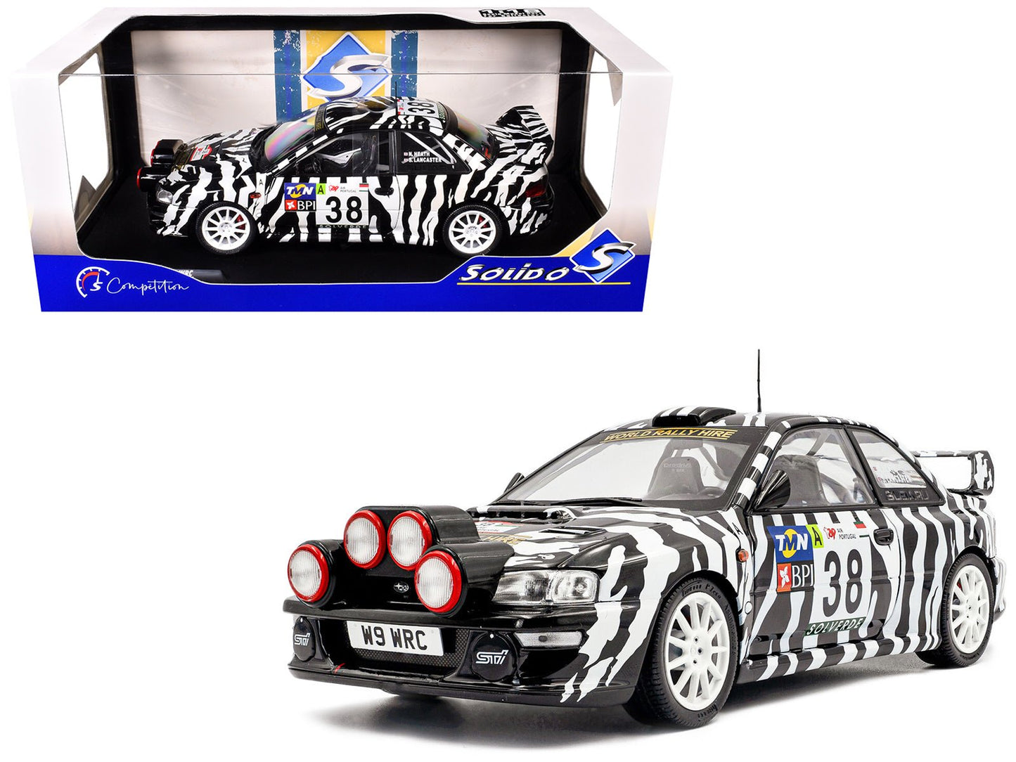 Subaru Impreza S5 WRC99 #38 Nigel Heath - Steve Lancaster "Rallye de Portugal" (2001) "Competition" Series 1/18 Diecast Model Car by Solido  free shipping USA