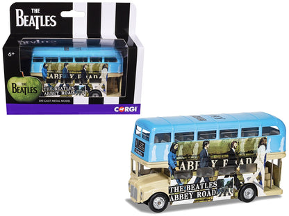 The Beatles London Double Decker Bus "Abbey Road" Blue and Beige Diecast Model Car by Corgi  free shipping USA