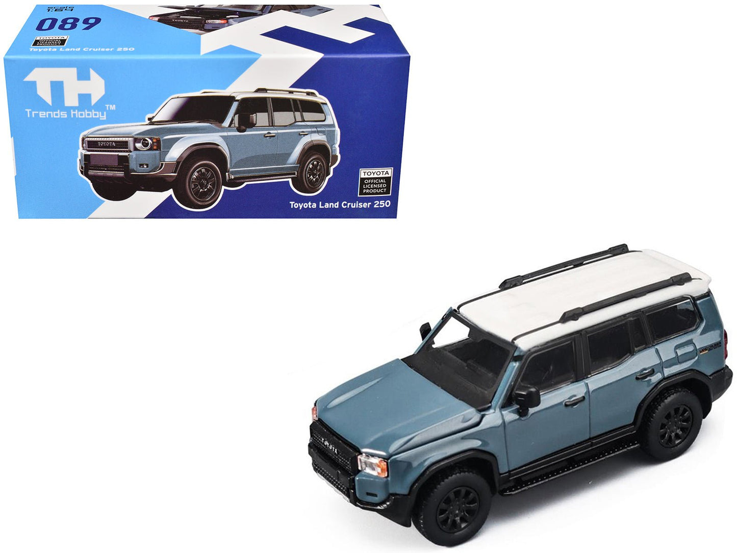 Toyota Land Cruiser 250 Blue with White Top 1/64 Diecast Model Car by Trends Hobby  free shipping USA