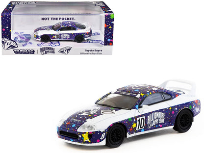 Toyota Supra RHD (Right Hand Drive) #10 "Billionaire Boys Club" Purple and White with Graphics "Hobby64" Series 1/64 Diecast Model Car by Tarmac Works  free shipping USA
