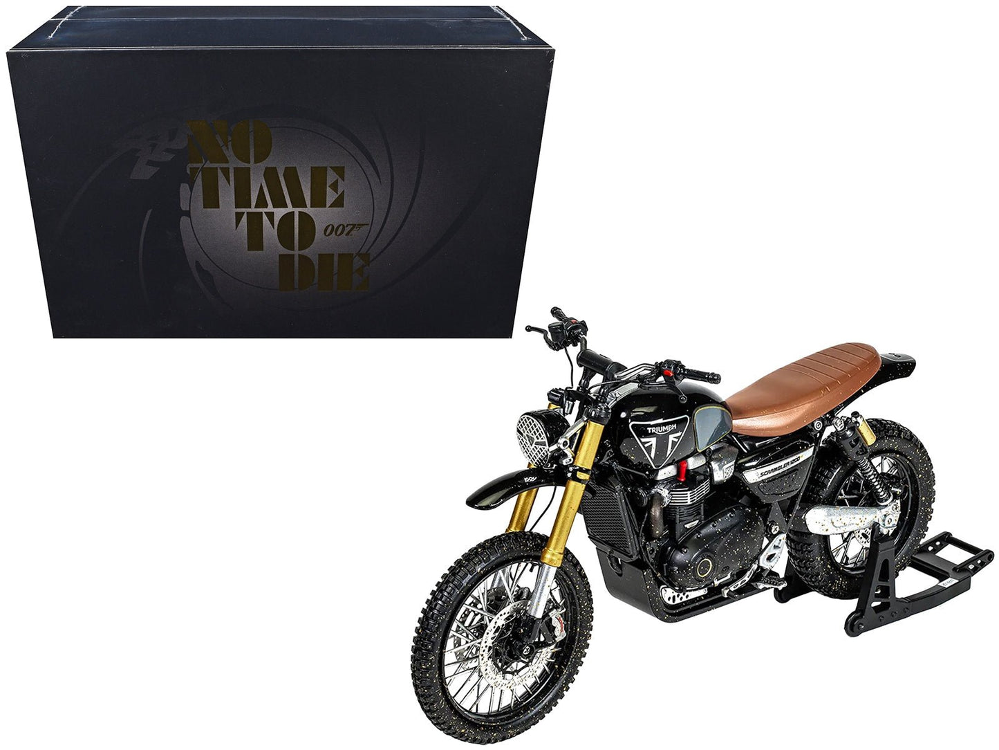 Triumph Scrambler 1200 XE Motorcycle Black (Dirty Version) James Bond 007 "No Time to Die" (2021) Movie Diecast Model Car by Corgi  free shipping USA
